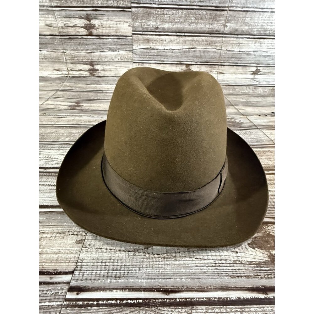 Borsalino Alessandria Boutique Brown Felt Fedora Hat Sz 57 US 7 1/8 VGT 1997 - Picture 8 of 8